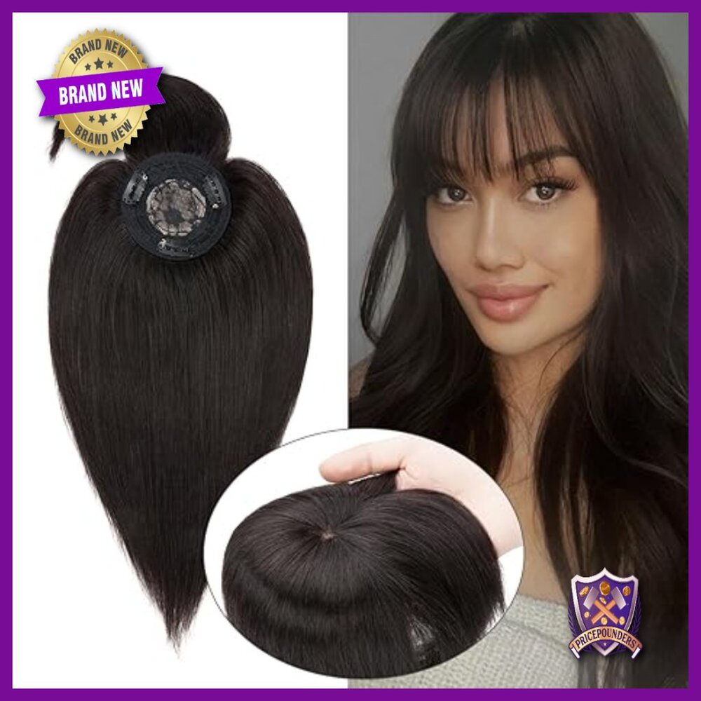 100% Human Hair Clip-In Topper for Thinning Hair Loss 10 Inch Mono Base